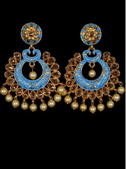 Reverse Ad Earrings With Meenakari Work